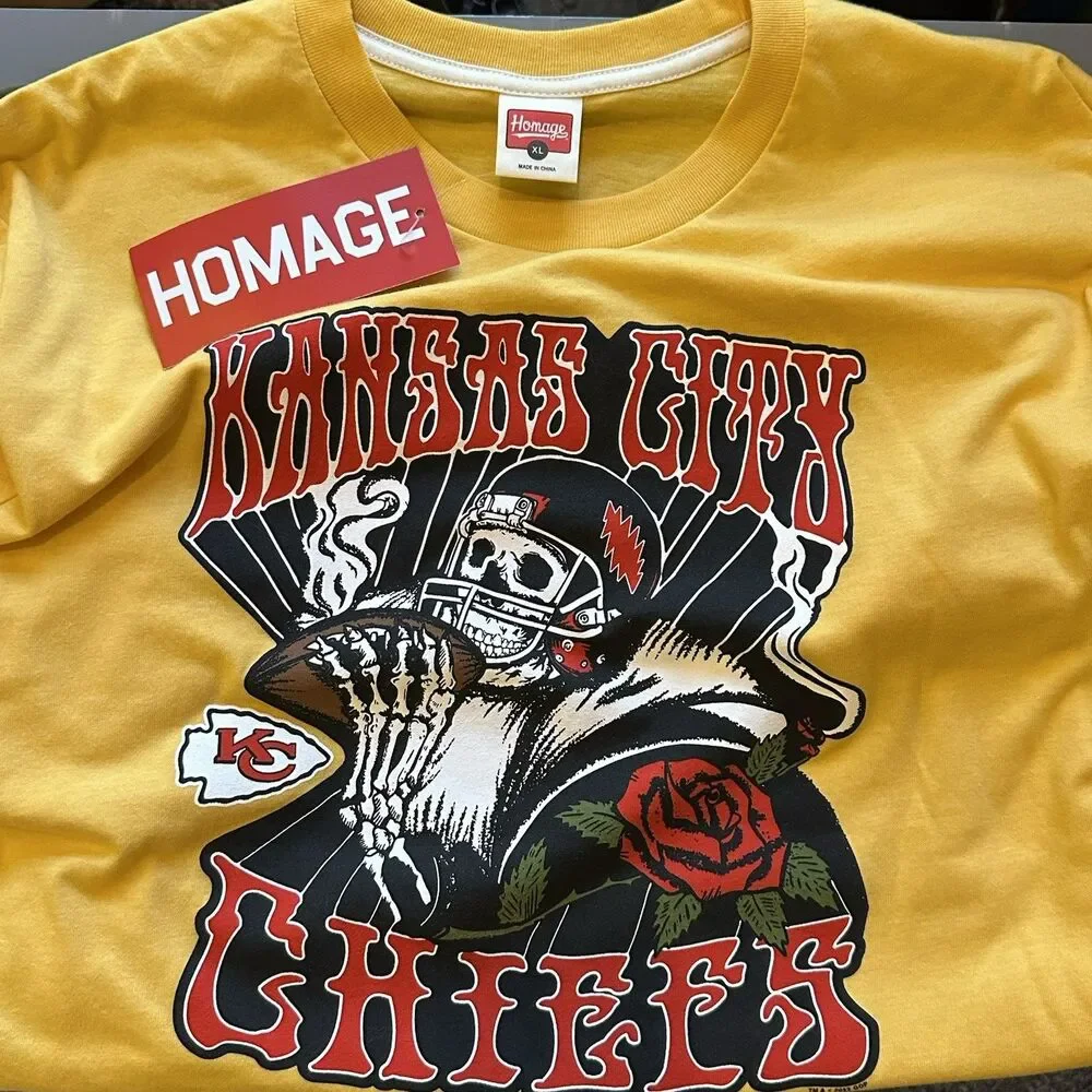 Homage NFL Kansas City Chiefs X Grateful Dead T-Shirt Men's XL NWT - Picture 4 of 16